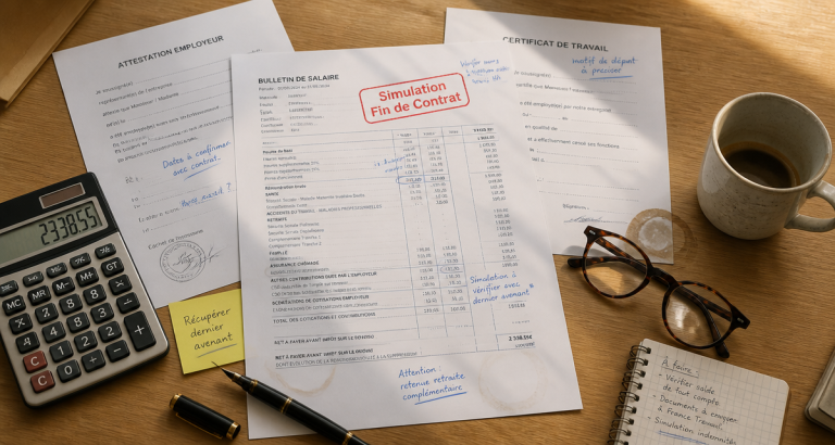 simulation fin de contrat assmat table documents