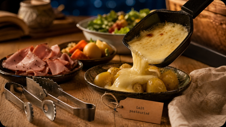 Raclette pendant la grossesse : fromage pasteurisé, cuisson à 70°C et charcuterie à trier Raclette femme enceinte : fromage au lait pasteurisé fondu sur table