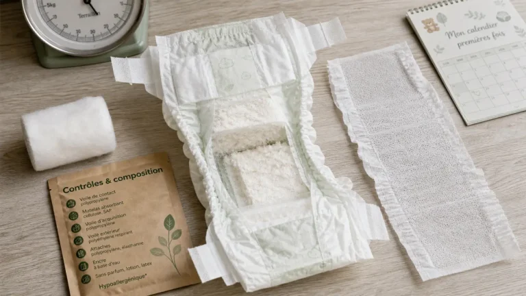 couche naturelle en composition sur table bois, absorption jusqu’à 12h