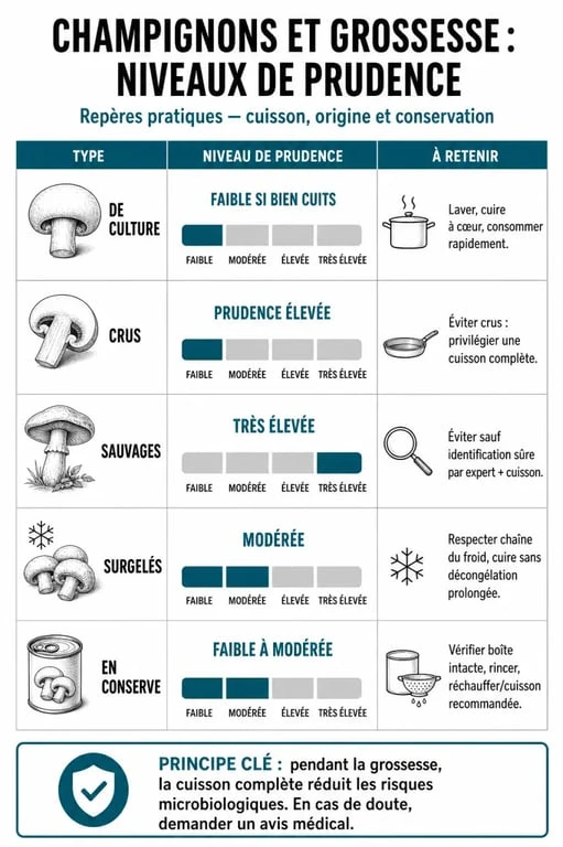 Champignon femme enceinte : types de champignons et niveau de prudence pendant la grossesse