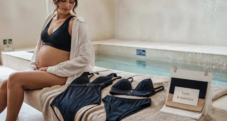 Maillot de bain de grossesse : comment choisir entre confort, maintien et style ? Maillot de bain grossesse : confort et maintien, future maman au bord de la piscine