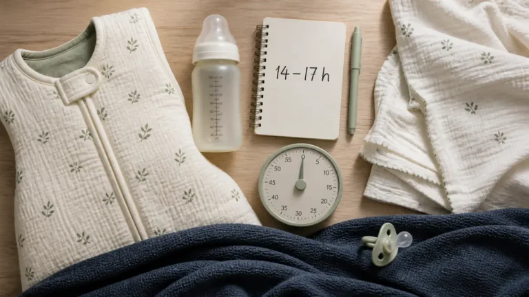 Bébé de 3 mois : 14 à 17 heures de sommeil et des réveils nocturnes encore normaux Temps sommeil bébé 3 mois 14–17 h, réveils nocturnes