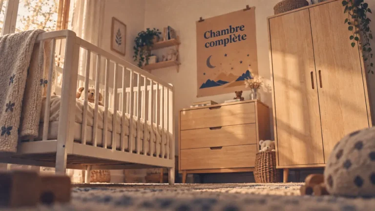 Chambre bébé complète : les meubles coordonnés qui simplifient vraiment l’aménagement Chambres completes bebe : lit bébé blanc et commode assortie