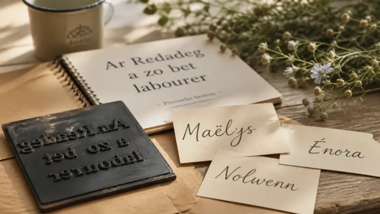 Prenoms breton feminin sur cartes : Maëlys, Énora, Nolwenn