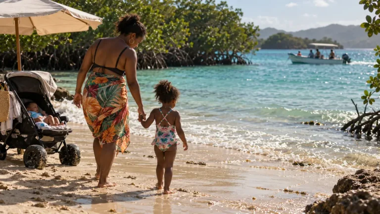 Activités famille martinique : plage gratuite en famille, mer turquoise et enfants