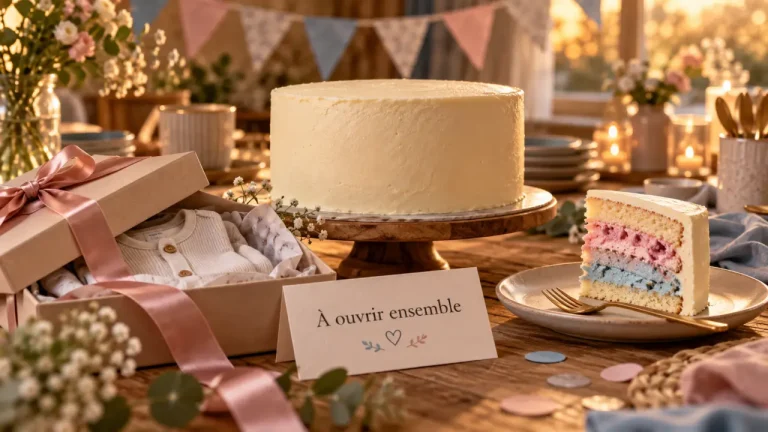 Annonce sexe bebe : gâteau surprise et carte à ouvrir ensemble