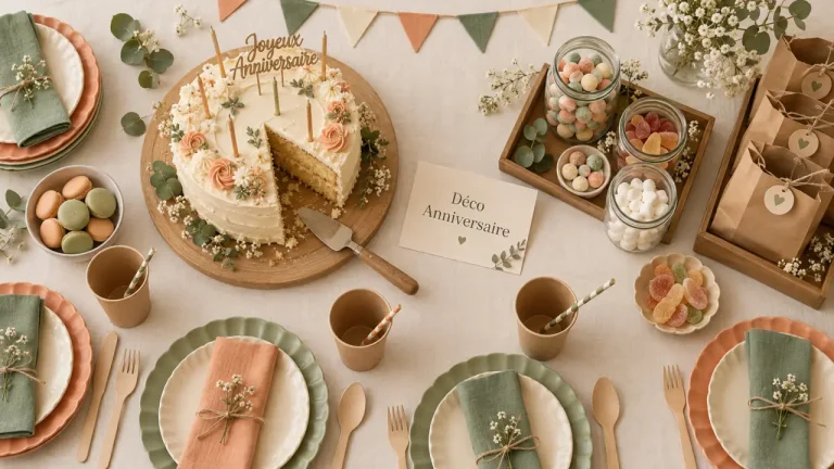 Déco anniversaire enfant : table de goûter pour 8 invités